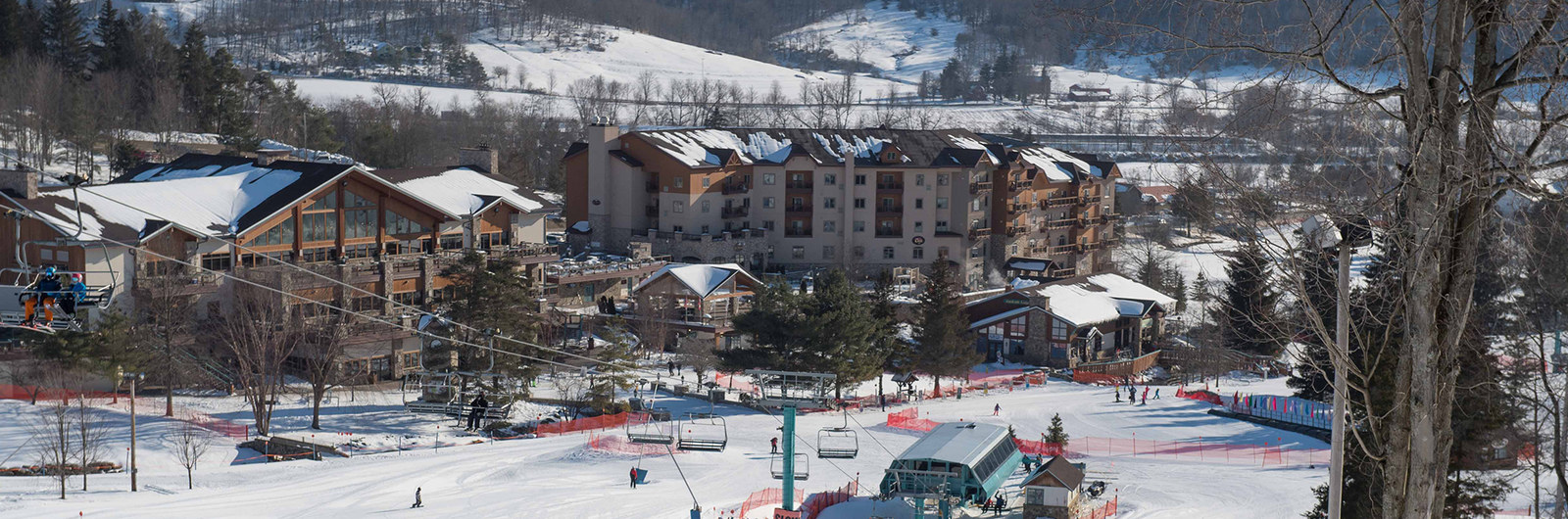 Hotel at base of Holiday Valley ski mountain in Ellicottiville New York