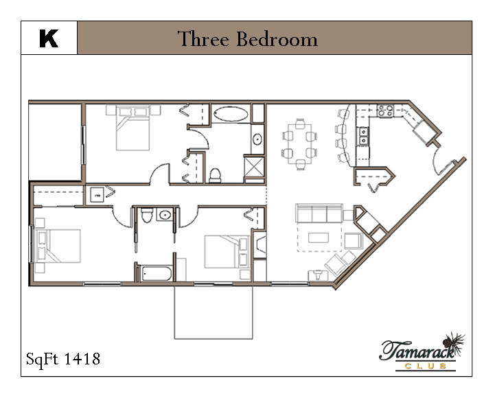 three bedroom unit layout