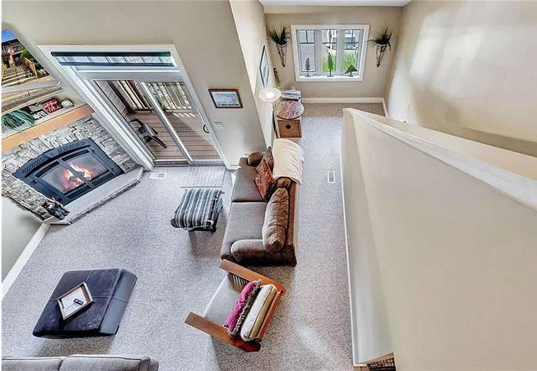 view of living room from above